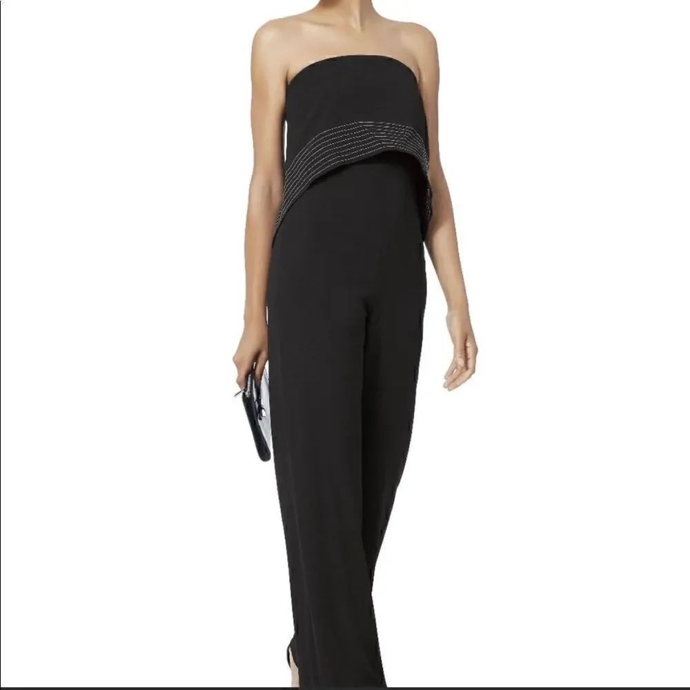 Intermix strapless black jumpsuit 